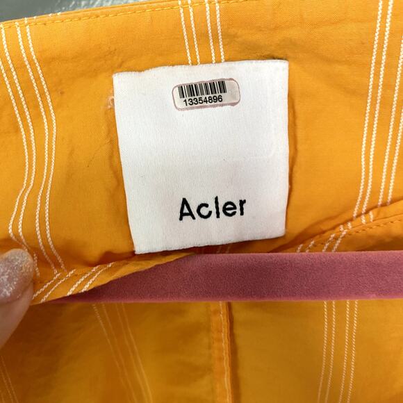 Acler Wyatt Orange Stripped Puff Sleeves Summer Wrap Cropped Blouse 10 - Picture 6 of 9